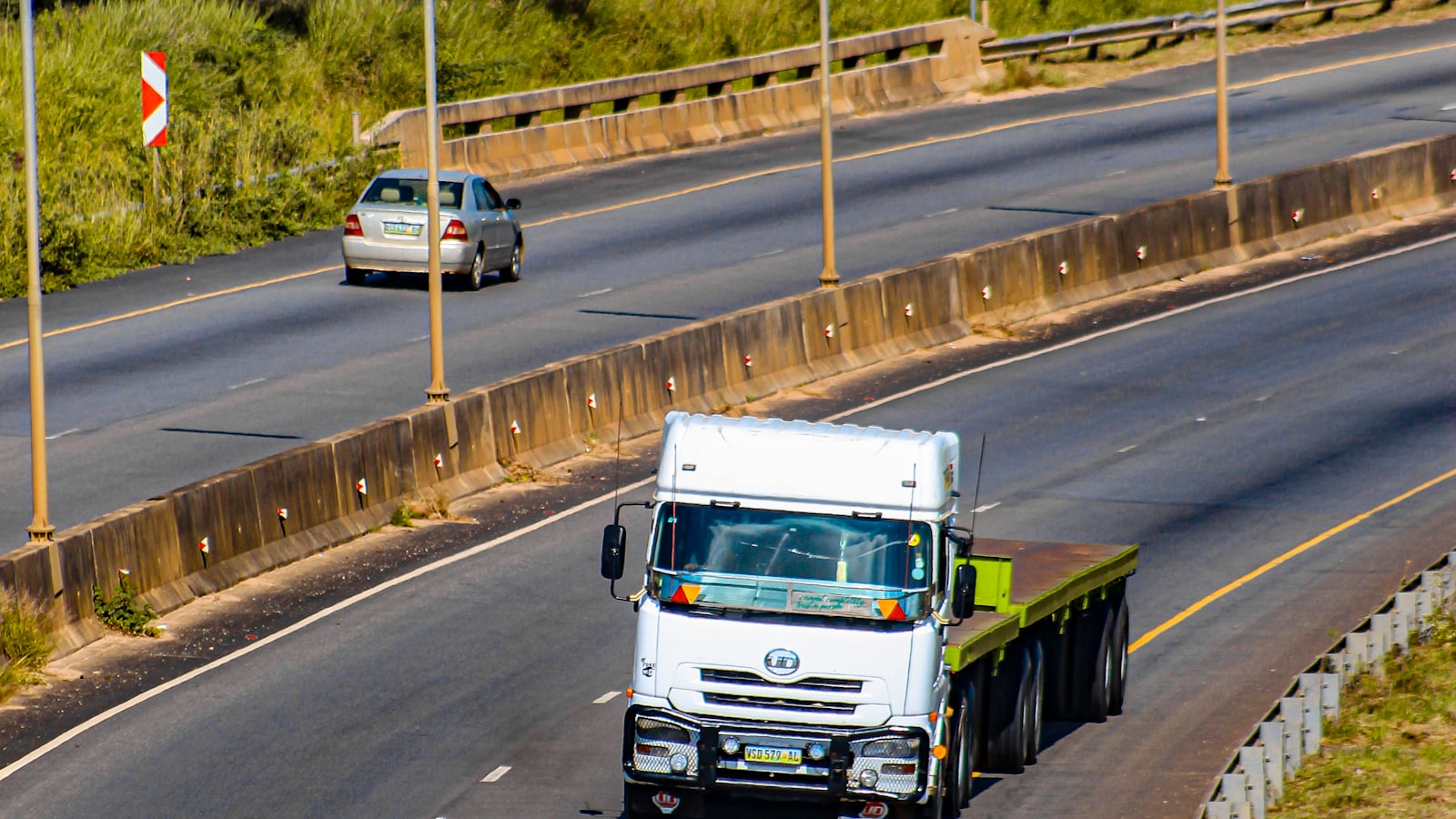 Truck driving on a European motorway